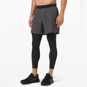 Lululemon Cold Terrain 2-in-1 Short 6\" in Graphite Grey/Black Mens  Medium